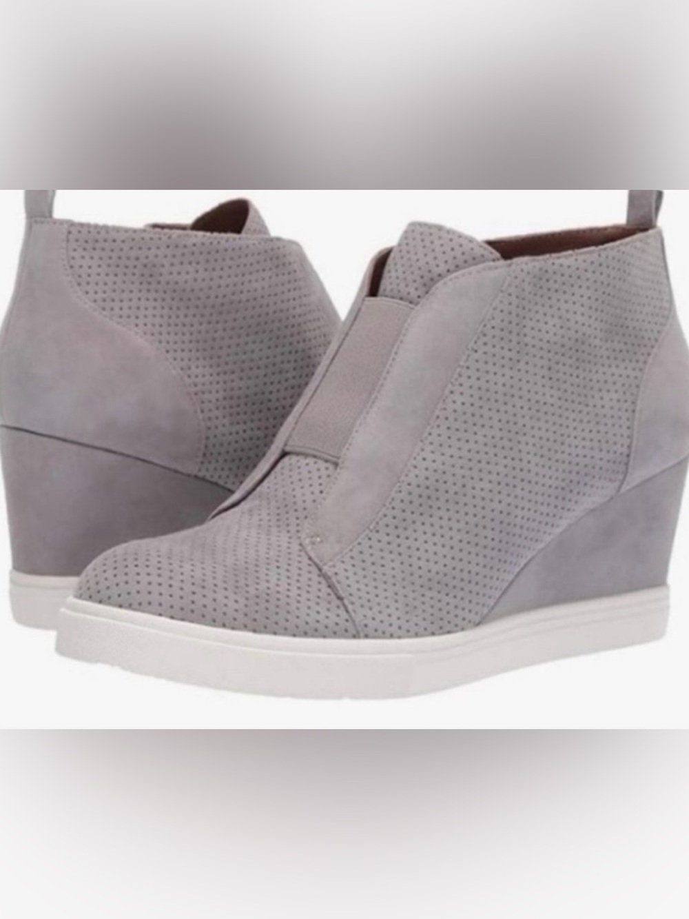 Lines Paolo Women's Grey Anna Wedge Sneaker Boot - grey/gray